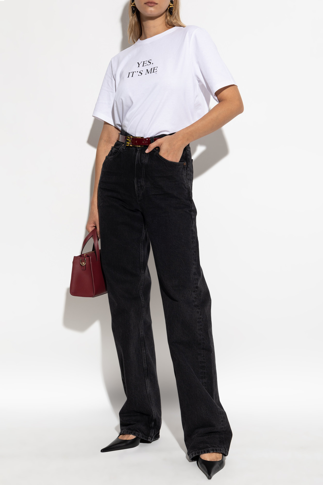 VICTORIA BECKHAM ギャザー アシンメトリーコットンTシャツ fifth 【接触冷感】アシンメトリードッキングTシャツ | 人気